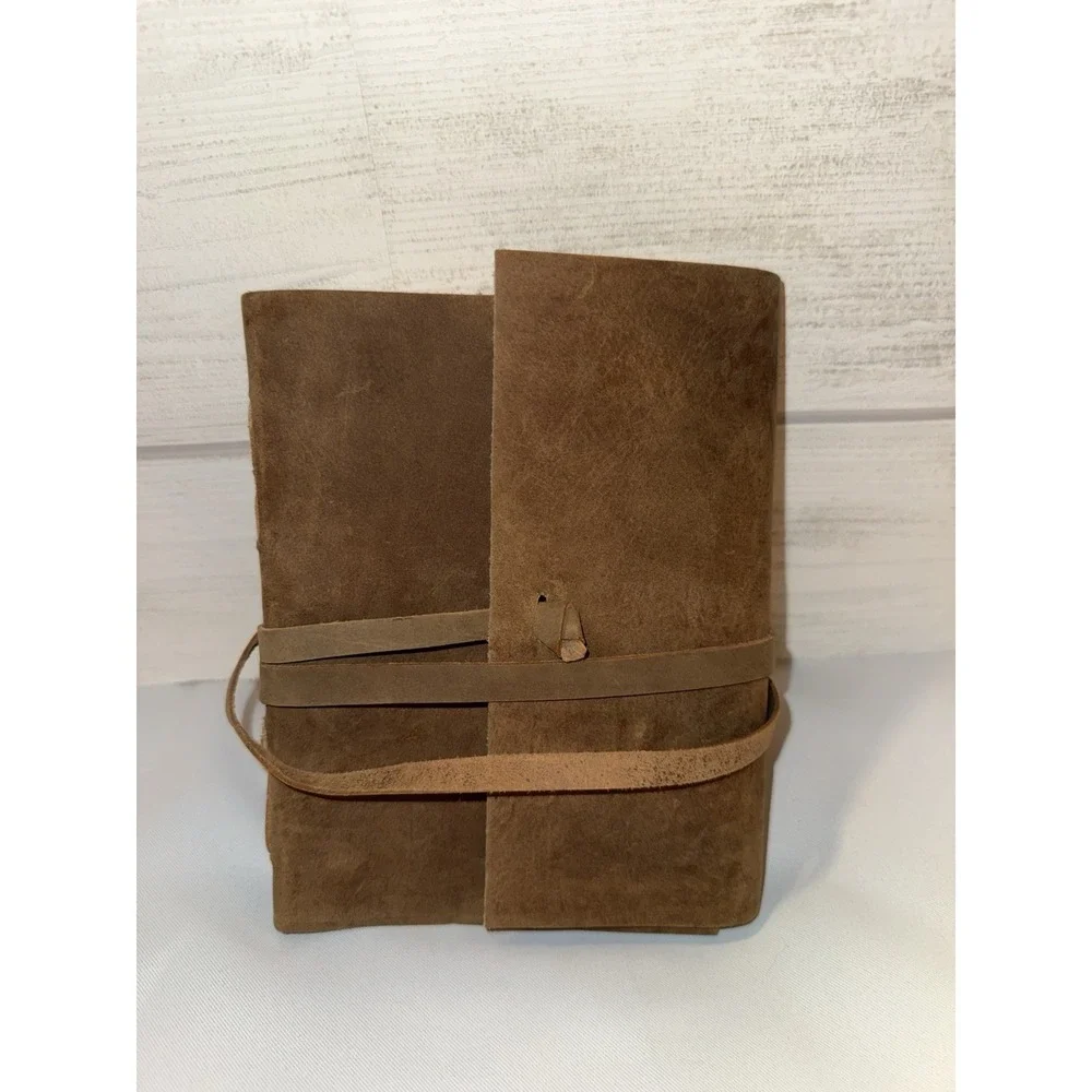 Leather Bound Journal Handmade note book with long tie wrap‎ leather book craft